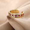 Boho Colorful Zircon Mini Heart Rings For Women Open Adjustable Stainless Steel Couple Finger Ring 2023 Trend Jewerly anillos