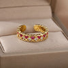 Boho Colorful Zircon Mini Heart Rings For Women Open Adjustable Stainless Steel Couple Finger Ring 2023 Trend Jewerly anillos