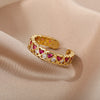 Boho Colorful Zircon Mini Heart Rings For Women Open Adjustable Stainless Steel Couple Finger Ring 2023 Trend Jewerly anillos
