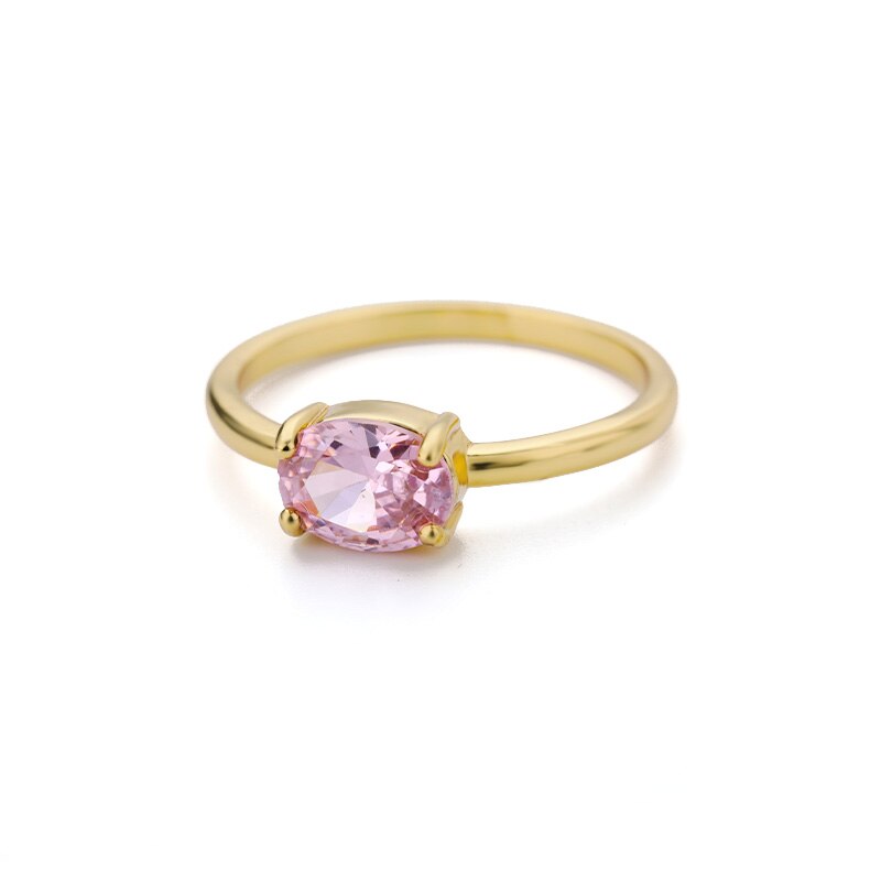 Boho Cubic Zirconia Rings For Women Zircon Stainless Steel Gold Color Ring Aesthetic Jewelry Wedding Band Couple Gift anillos