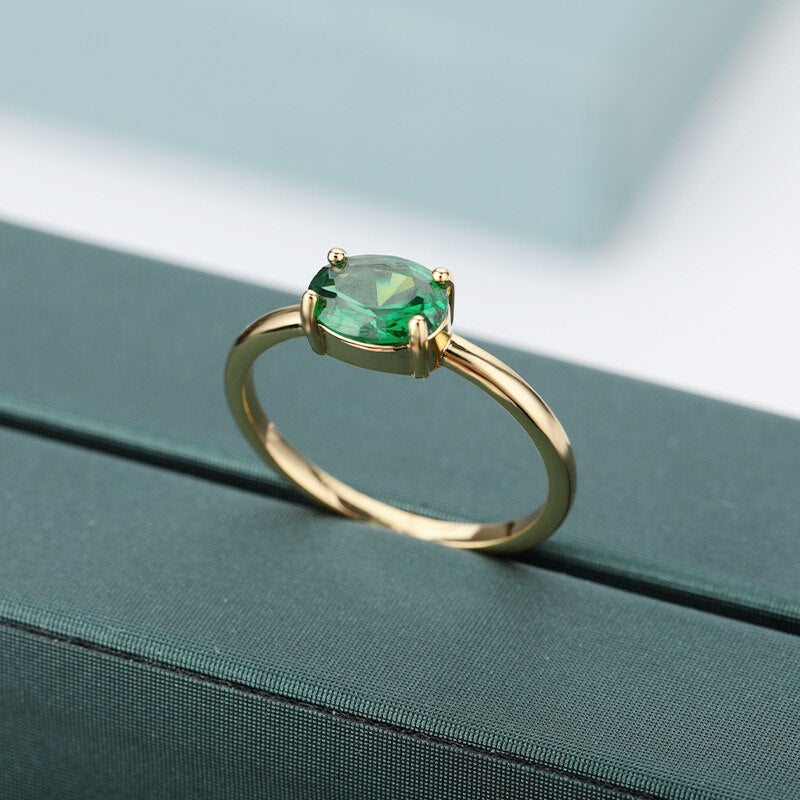 Boho Cubic Zirconia Rings For Women Zircon Stainless Steel Gold Color Ring Aesthetic Jewelry Wedding Band Couple Gift anillos