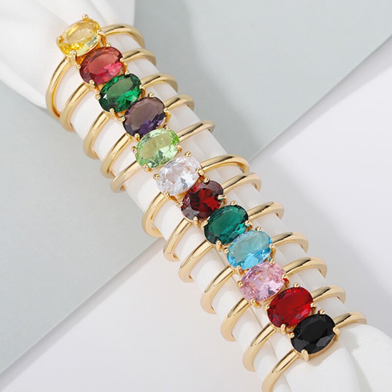 Boho Cubic Zirconia Rings For Women Zircon Stainless Steel Gold Color Ring Aesthetic Jewelry Wedding Band Couple Gift anillos