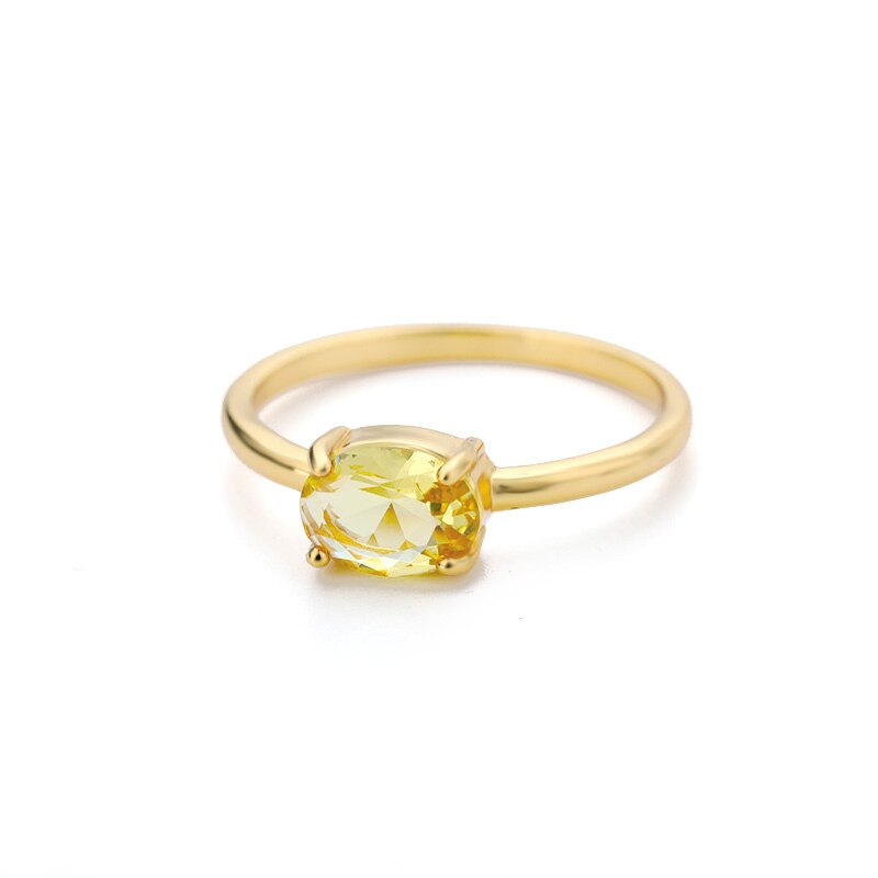 Boho Cubic Zirconia Rings For Women Zircon Stainless Steel Gold Color Ring Aesthetic Jewelry Wedding Band Couple Gift anillos