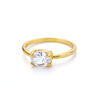 Boho Cubic Zirconia Rings For Women Zircon Stainless Steel Gold Color Ring Aesthetic Jewelry Wedding Band Couple Gift anillos