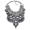 Boho Ethnic Big Bib Maxi Choker Necklaces Women Jewellery Indian Vintage Statement Crystal Rhinestone Large Collar Necklace Girl
