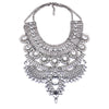 Boho Ethnic Big Bib Maxi Choker Necklaces Women Jewellery Indian Vintage Statement Crystal Rhinestone Large Collar Necklace Girl