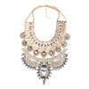 Boho Ethnic Big Bib Maxi Choker Necklaces Women Jewellery Indian Vintage Statement Crystal Rhinestone Large Collar Necklace Girl