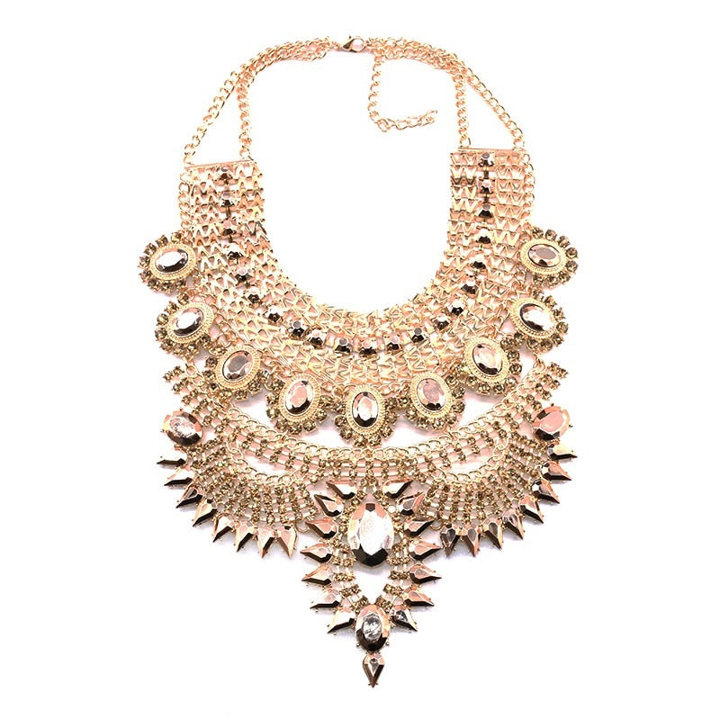Statement Necklace for Women - Fashion Silver Long Bohemian Indian Jewelry  Oxidized Chunky Necklace for Women Big Bib Ethnic Costume Jewelry, No  Gemstone : : Clothing, Shoes & Accessories
