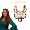 Boho Ethnic Big Bib Maxi Choker Necklaces Women Jewellery Indian Vintage Statement Crystal Rhinestone Large Collar Necklace Girl