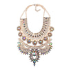Boho Ethnic Big Bib Maxi Choker Necklaces Women Jewellery Indian Vintage Statement Crystal Rhinestone Large Collar Necklace Girl