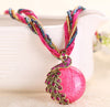 Boho Ethnic Jewelry choker Handmade Pendant Necklace Natural Stone Bead Peacock statement Maxi Necklace For Women Girls Gifts