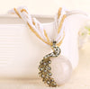 Boho Ethnic Jewelry choker Handmade Pendant Necklace Natural Stone Bead Peacock statement Maxi Necklace For Women Girls Gifts