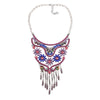 Boho Ethnic Maxi Choker Necklace Pendants Women Jewelry CZ Crystal Glass Flowers Necklace Femme Colorful Mask Necklace