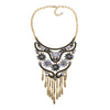 Boho Ethnic Maxi Choker Necklace Pendants Women Jewelry CZ Crystal Glass Flowers Necklace Femme Colorful Mask Necklace