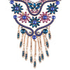 Boho Ethnic Maxi Choker Necklace Pendants Women Jewelry CZ Crystal Glass Flowers Necklace Femme Colorful Mask Necklace