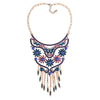 Boho Ethnic Maxi Choker Necklace Pendants Women Jewelry CZ Crystal Glass Flowers Necklace Femme Colorful Mask Necklace