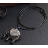 Boho Ethnic Necklace Elephant Pendant Ebony Wooden Necklace Black Long Rope Chain Sweater Chain Jewelry for Women Accessories