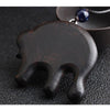 Boho Ethnic Necklace Elephant Pendant Ebony Wooden Necklace Black Long Rope Chain Sweater Chain Jewelry for Women Accessories