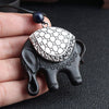 Boho Ethnic Necklace Elephant Pendant Ebony Wooden Necklace Black Long Rope Chain Sweater Chain Jewelry for Women Accessories