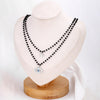 Boho Evil Bllue Eye Necklace for Women Black Crystal Beads Eye Collar Doubl Necklace Pendant Long Chain Couple Necklace Punk