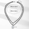 Boho Evil Bllue Eye Necklace for Women Black Crystal Beads Eye Collar Doubl Necklace Pendant Long Chain Couple Necklace Punk