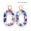 Boho Fashion Big Earings Large Color Block Leopard-print Tortoiseshell Earrings Geometric Oval New Women Stud Earrings Jewelry