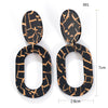Boho Fashion Big Earings Large Color Block Leopard-print Tortoiseshell Earrings Geometric Oval New Women Stud Earrings Jewelry