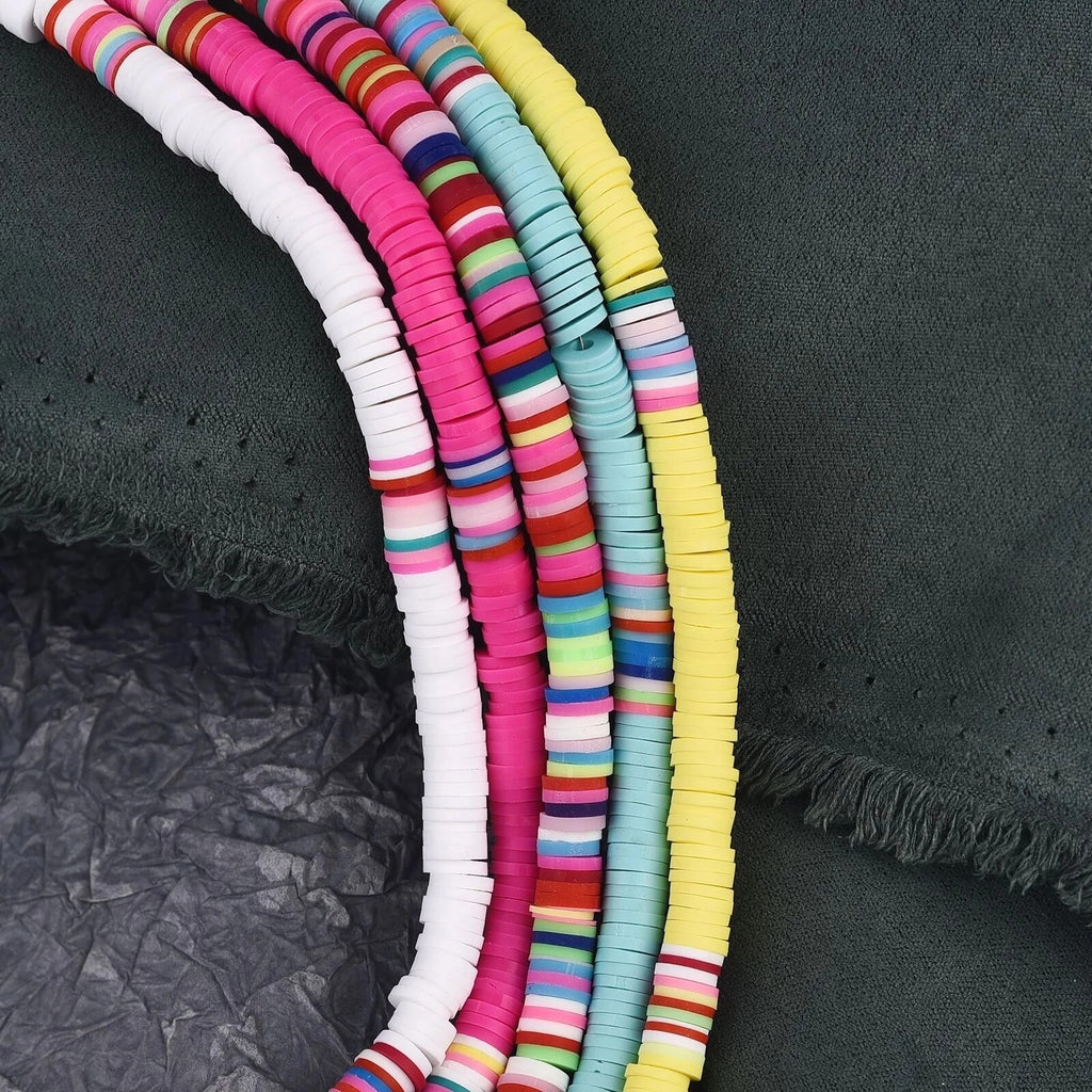 Boho Clavicle Chain Necklace Bohemian Colorful Soft Stacked Necklace For Women Beach Style All-Match Jewelry Sets Choker