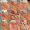 Boho Flower Smile Cell Phone Accessory Straps Bracelet Mobile Phone Soft Clay Hanging Chain for Woman Ornament Random Color