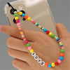 Boho Flower Smile Cell Phone Accessory Straps Bracelet Mobile Phone Soft Clay Hanging Chain for Woman Ornament Random Color