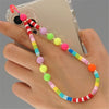 Boho Flower Smile Cell Phone Accessory Straps Bracelet Mobile Phone Soft Clay Hanging Chain for Woman Ornament Random Color