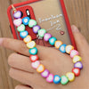 Boho Flower Smile Cell Phone Accessory Straps Bracelet Mobile Phone Soft Clay Hanging Chain for Woman Ornament Random Color