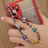 Boho Flower Smile Cell Phone Accessory Straps Bracelet Mobile Phone Soft Clay Hanging Chain for Woman Ornament Random Color