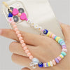 Boho Flower Smile Cell Phone Accessory Straps Bracelet Mobile Phone Soft Clay Hanging Chain for Woman Ornament Random Color