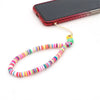 Boho Flower Smile Cell Phone Accessory Straps Bracelet Mobile Phone Soft Clay Hanging Chain for Woman Ornament Random Color