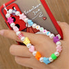 Boho Flower Smile Cell Phone Accessory Straps Bracelet Mobile Phone Soft Clay Hanging Chain for Woman Ornament Random Color