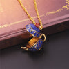 Boho Hand Made Tea Cup Necklace Pendant Woman Collier Sweater Chain Clothing Accessories Long Necklace Enamel Collane Jewelry