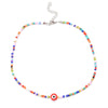 Boho Handmade Rainbow Seed Beads Choker Necklace Sweet Colorful Evil Eye Necklaces Women Collar Jewelry Accessories