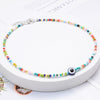 Boho Handmade Rainbow Seed Beads Choker Necklace Sweet Colorful Evil Eye Necklaces Women Collar Jewelry Accessories