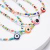 Boho Handmade Rainbow Seed Beads Choker Necklace Sweet Colorful Evil Eye Necklaces Women Collar Jewelry Accessories