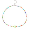 Boho Handmade Rainbow Seed Beads Choker Necklace Sweet Colorful Evil Eye Necklaces Women Collar Jewelry Accessories