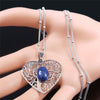 Boho Heart Tree of Life Lapis Lazuli Stainless Steel Necklaces Silver Color Necklace Jewelry acier inoxydable bijoux N10S04