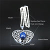 Boho Heart Tree of Life Lapis Lazuli Stainless Steel Necklaces Silver Color Necklace Jewelry acier inoxydable bijoux N10S04
