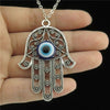 Boho Lucky Big Evil Eye Fatima Hamsa Hand Protection Pendant Chain Collar Necklaces Diy Women Men Gift Jewelry Supplies