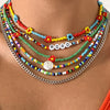 Boho Multilayered Seed Beads Fruit Flower Choker Necklace Pearl Beaded Necklaces For Women Handmade Strand Travel Jewelry