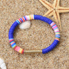Boho  Polymer Clay Disc Beads Stretch Bracelet    Multicolored   Beads Mixed Surf Jewelry
