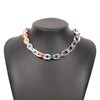 Boho Rainbow Acrylic Chunky Chain Necklaces Colorful Thick Chain Choker For Women Cute Candy Color Party Gift Jewelry