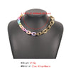 Boho Rainbow Acrylic Chunky Chain Necklaces Colorful Thick Chain Choker For Women Cute Candy Color Party Gift Jewelry