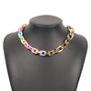 Boho Rainbow Acrylic Chunky Chain Necklaces Colorful Thick Chain Choker For Women Cute Candy Color Party Gift Jewelry