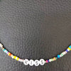 Boho Rainbow Beads Letter Love Hope Necklace for Women Handmade Colorful Chain Friends Girl Summer Beach Choker Neck Accessories